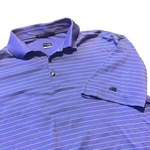 Nike Tiger Woods Collection Dri-Fit Golf Shirt Polo Men's  PURPLE With Stripes